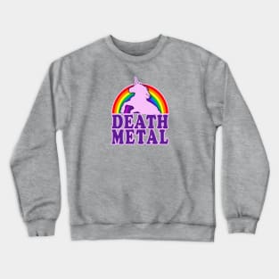 Funny Death Metal Unicorn Rainbow Crewneck Sweatshirt